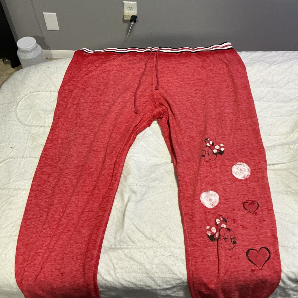 Disney Parks Women’s 2xl Jogger Pants Minnie Mouse Red Heathered. 0863